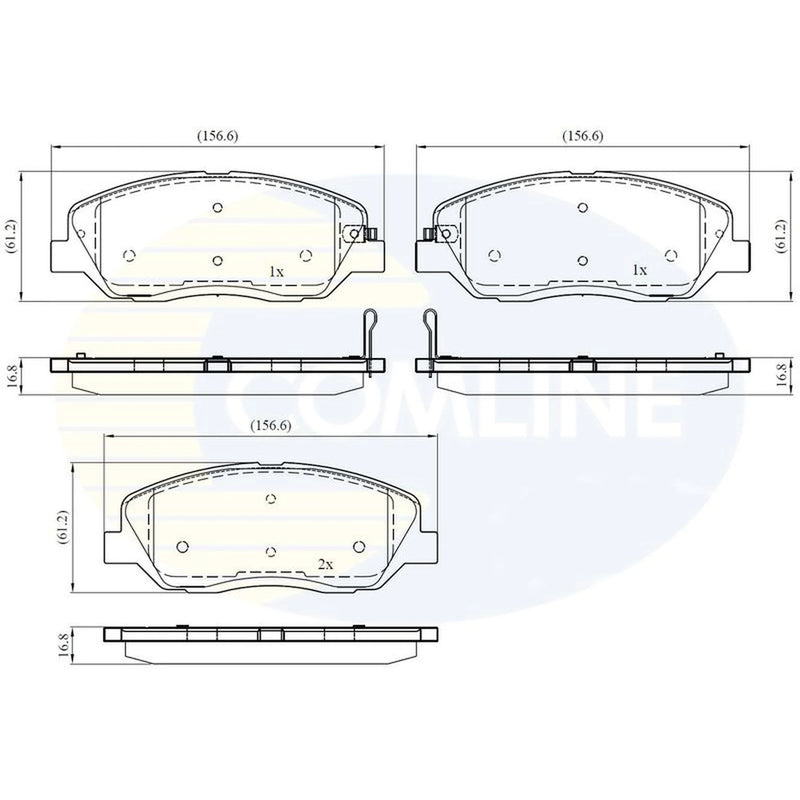 Comline 4 x Front Brake Pad Set CBP31676