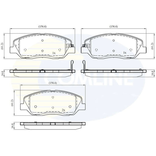 Comline 4 x Front Brake Pad Set CBP31676