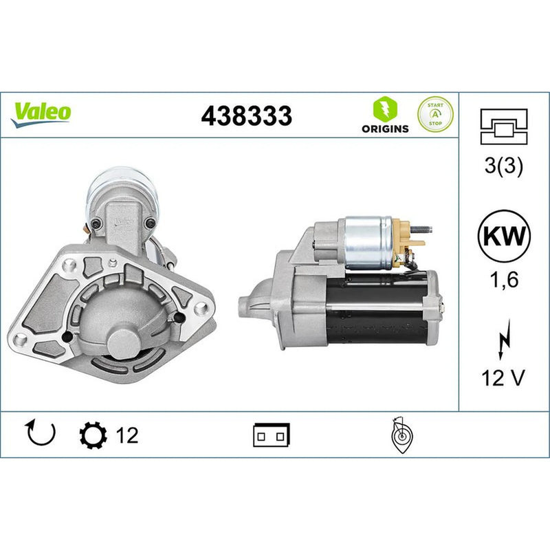 Valeo Starter Motor 12V 1.6kW 14 Teeth 438333
