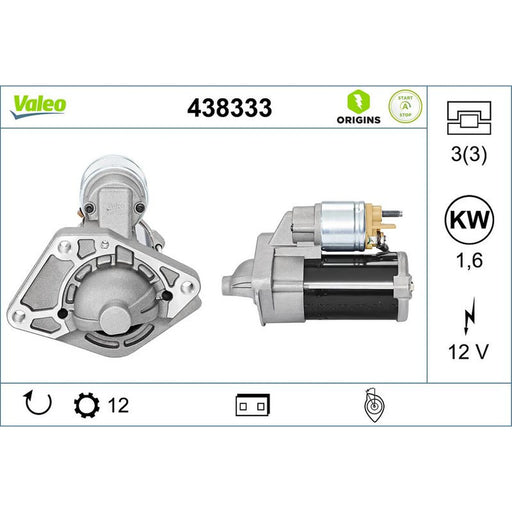 Valeo Starter Motor 12V 1.6kW 14 Teeth 438333