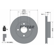 Textar 2 x Vented Front Brake Discs 92061500