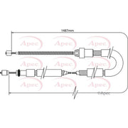 Apec Handbrake Cable Left Rear CAB1091
