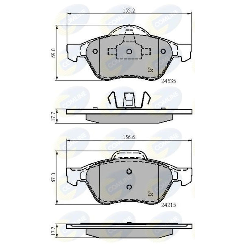 Comline 4 x Front Brake Pad Set CBP02017