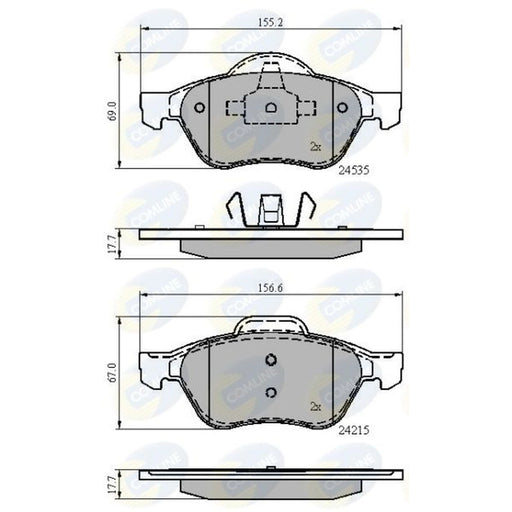 Comline 4 x Front Brake Pad Set CBP02017