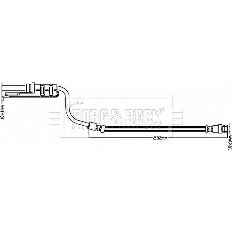 Borg & Beck Brake Hydraulic Hose Line Rear BBH8515