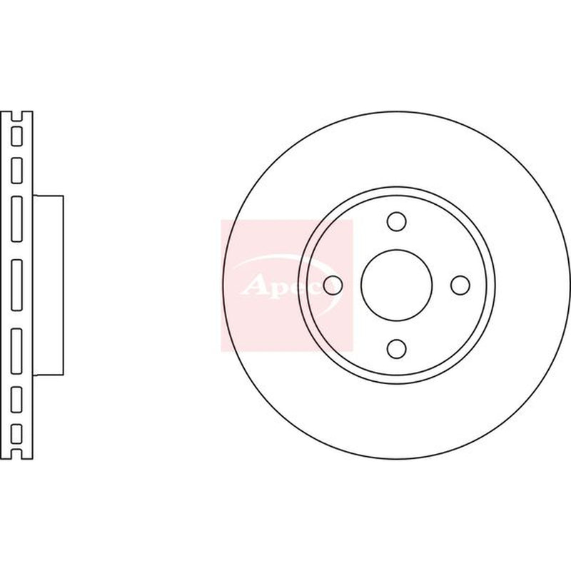 Apec 2 x Vented Front Brake Discs DSK2222