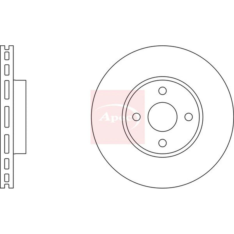 Apec 2 x Vented Front Brake Discs DSK2222
