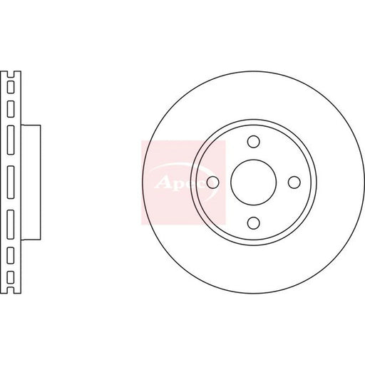 Apec 2 x Vented Front Brake Discs DSK2222