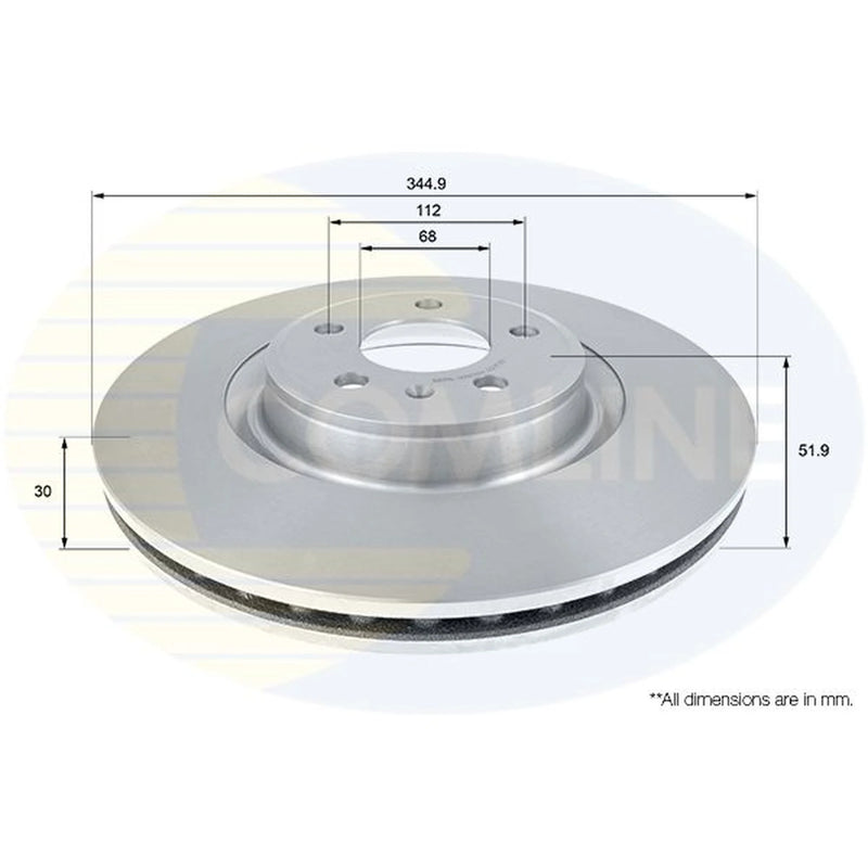Comline 2 x Front Brake Discs ADC2612V