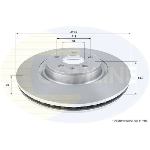 Comline 2 x Front Brake Discs ADC2612V