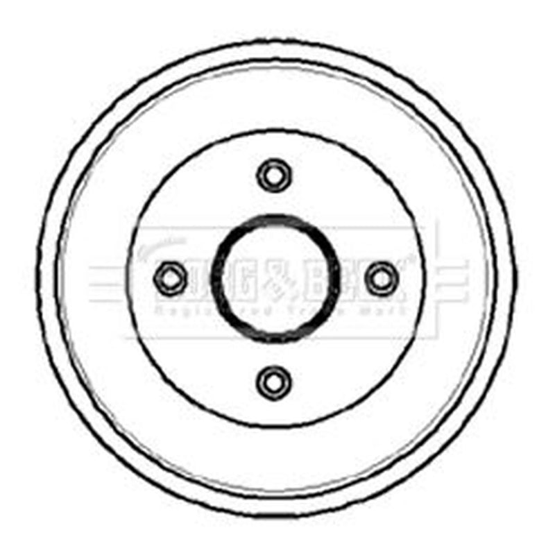 Borg & Beck Brake Drum Assembly Rear BBR7034