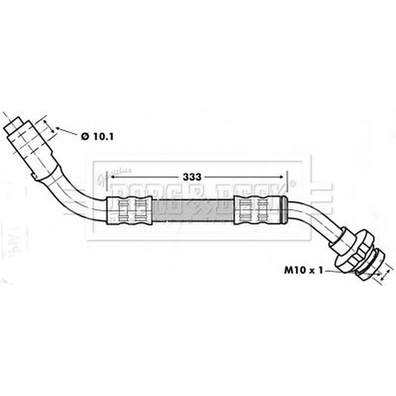Borg & Beck Brake Hydraulic Hose Line Front Left BBH7155
