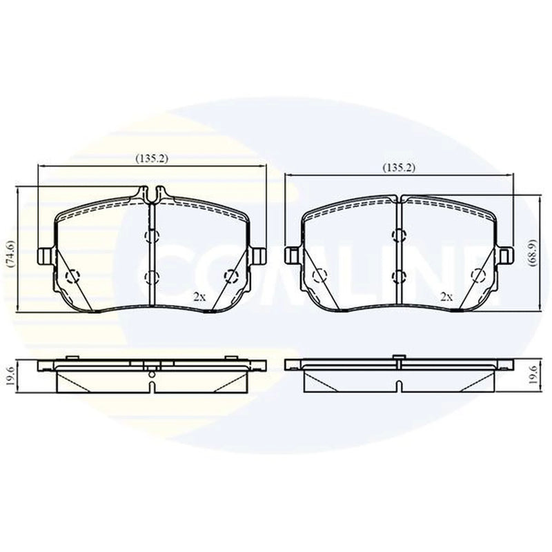 Comline 4 x Front Brake Pad Set CBP02862