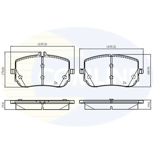 Comline 4 x Front Brake Pad Set CBP02862
