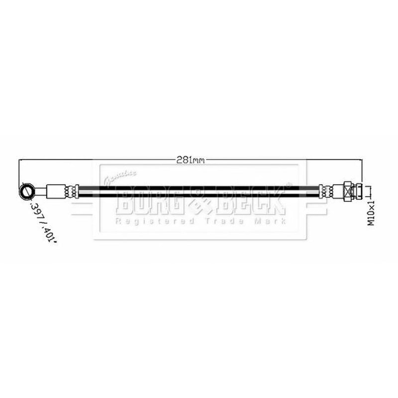 Borg & Beck Brake Hydraulic Hose Line Rear Left BBH8758