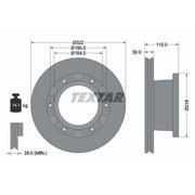 Textar 2 x Internally Vented Rear Brake Discs 93128200