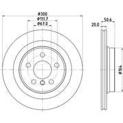 DON 2 x Internally Vented Rear Brake Discs PCD23222