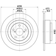 DON 2 x Solid Rear Brake Discs PCD15612