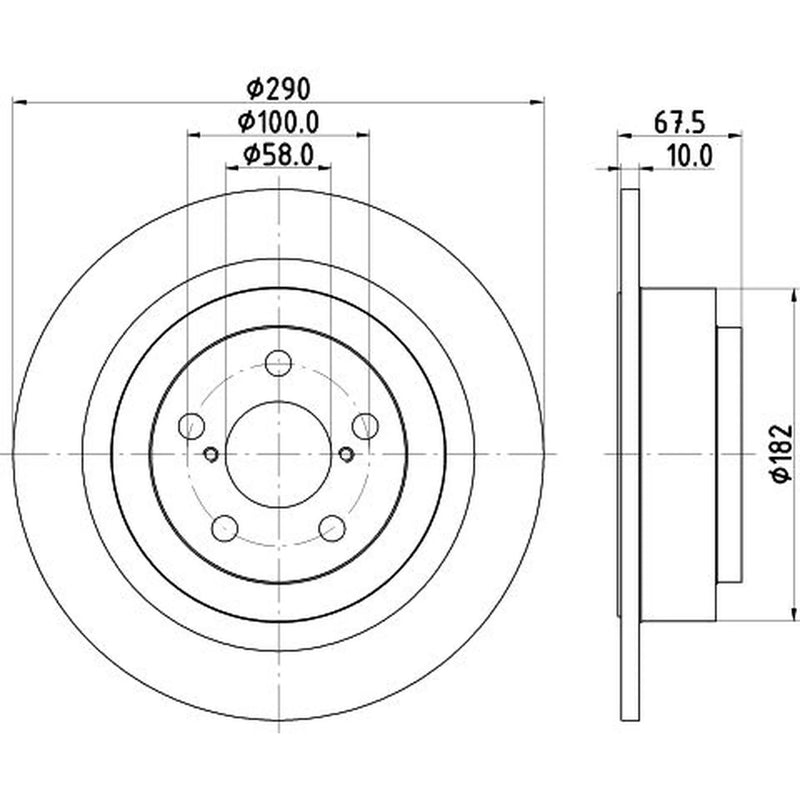 DON 2 x Solid Rear Brake Discs PCD15612