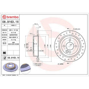 Brembo Xtra 2 x Perforated Rear Brake Discs 08.9163.1X