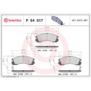 Brembo 4 x Front Brake Pad Set P54017