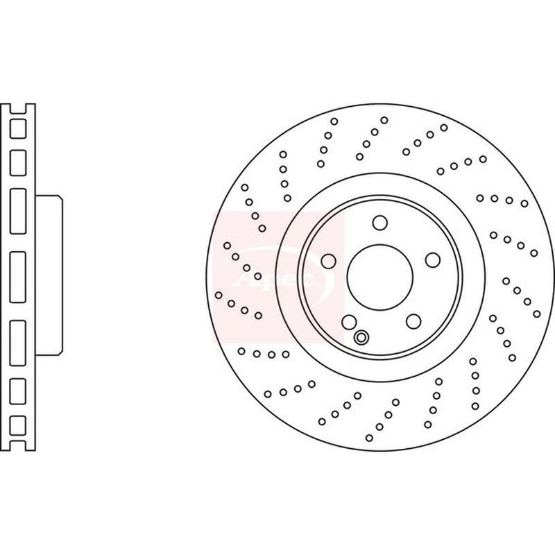 Apec 2 x Perforated/Vented Front Brake Discs DSK2434
