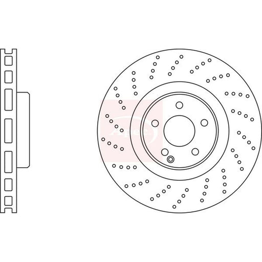 Apec 2 x Perforated/Vented Front Brake Discs DSK2434