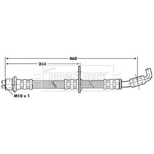 Borg & Beck Brake Hydraulic Hose Line Front Right BBH7264