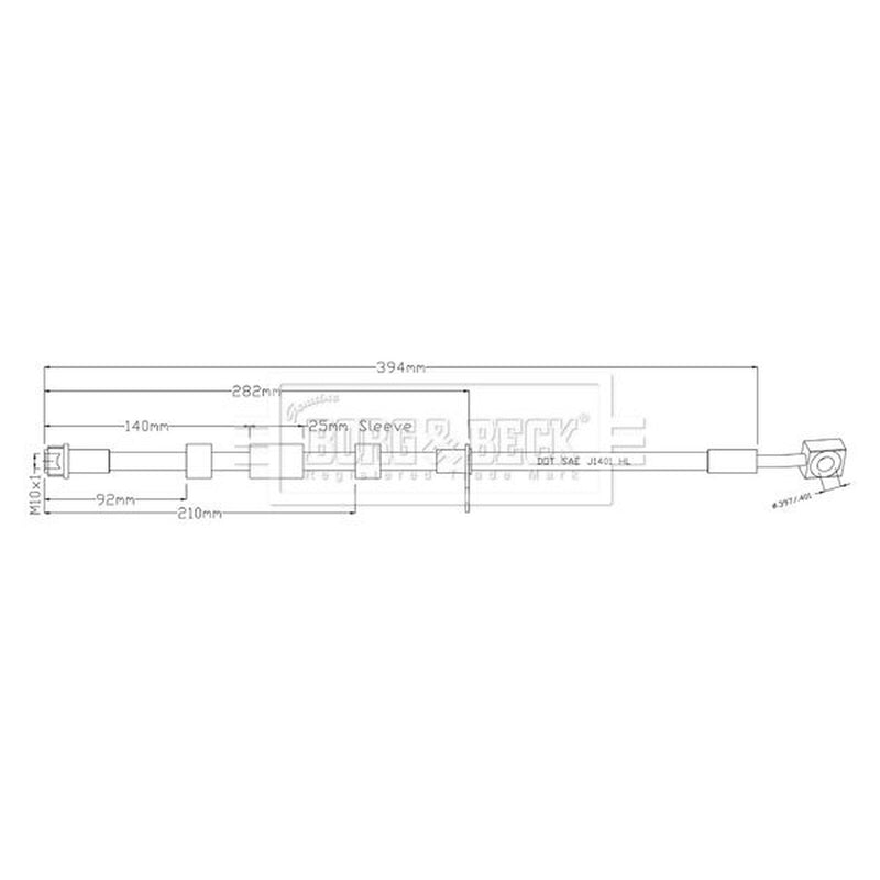 Borg & Beck Brake Hydraulic Hose Line Front BBH8941