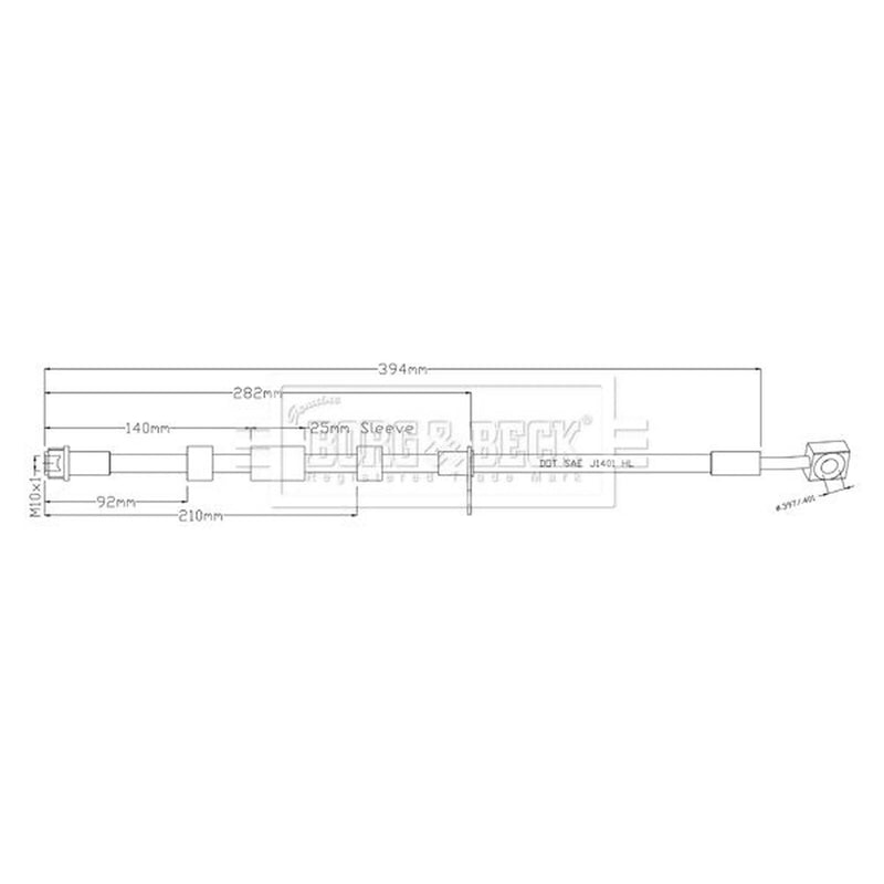 Borg & Beck Brake Hydraulic Hose Line Front BBH8941