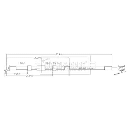 Borg & Beck Brake Hydraulic Hose Line Front BBH8941