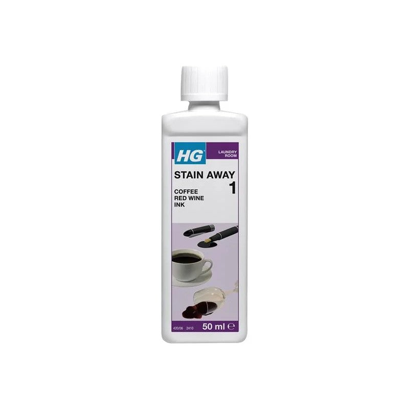 H G Stain Away 1 Cleaning Solution 50ml - Coffee, Red Wine, Ink