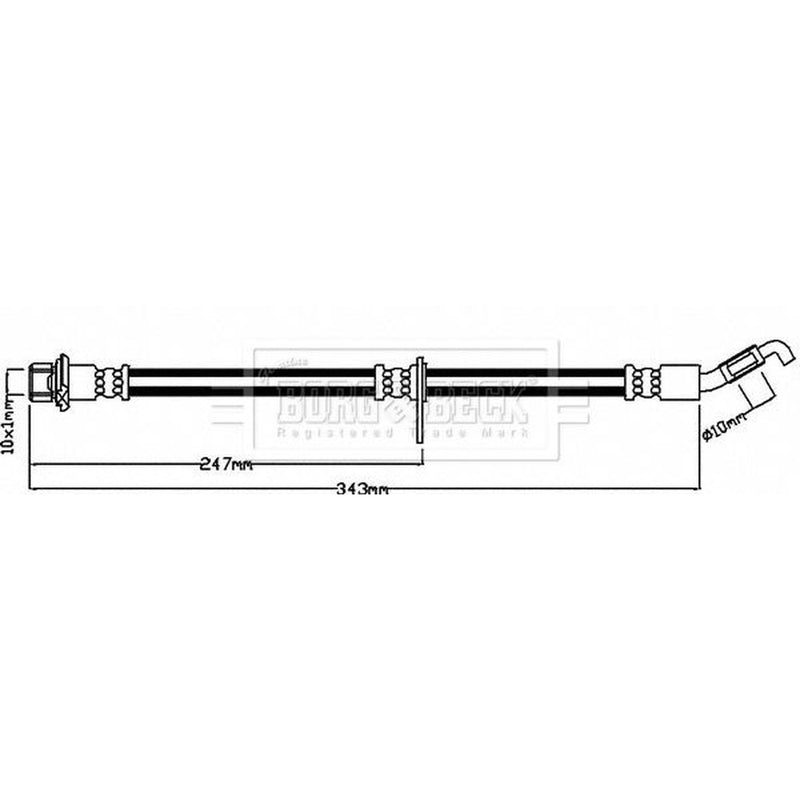 Borg & Beck Brake Hydraulic Hose Line Rear Right BBH8218