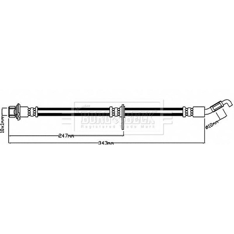 Borg & Beck Brake Hydraulic Hose Line Rear Right BBH8218