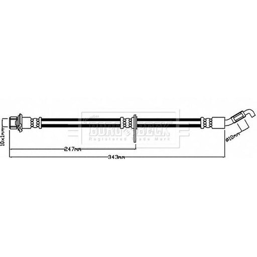 Borg & Beck Brake Hydraulic Hose Line Rear Right BBH8218
