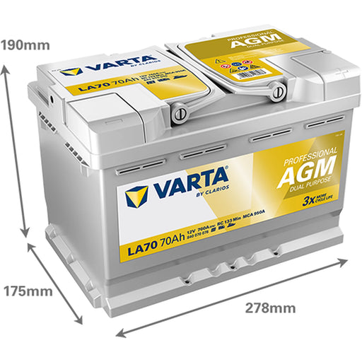 Varta Battery 12V 70Ah 760A 840070076K312 OE X991451000650