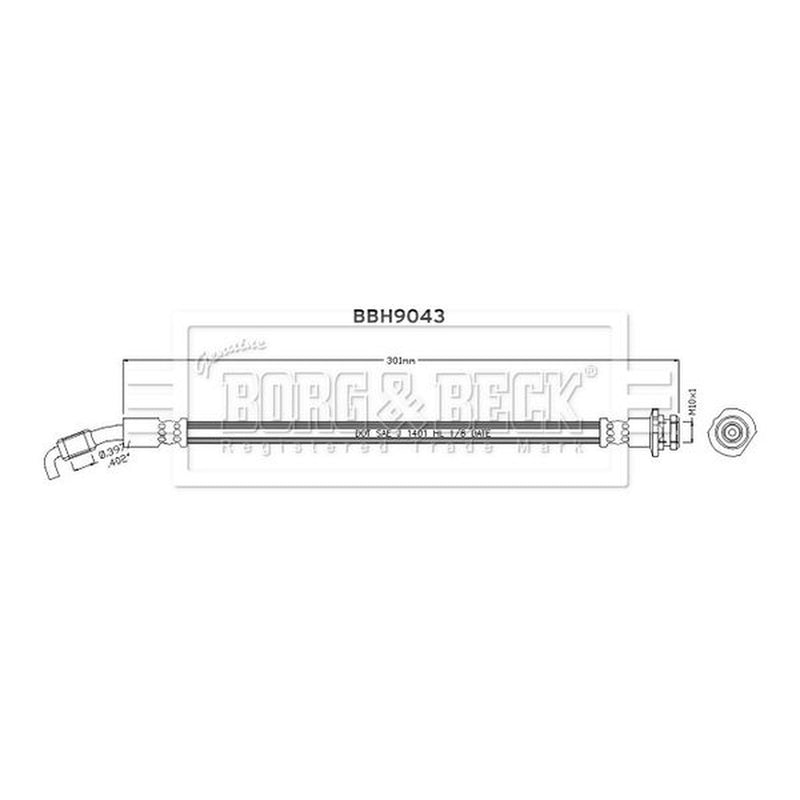 Borg & Beck Brake Hydraulic Hose Line Rear BBH9043