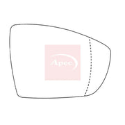 Apec Exterior Wing Mirror Glass Right AMS2232