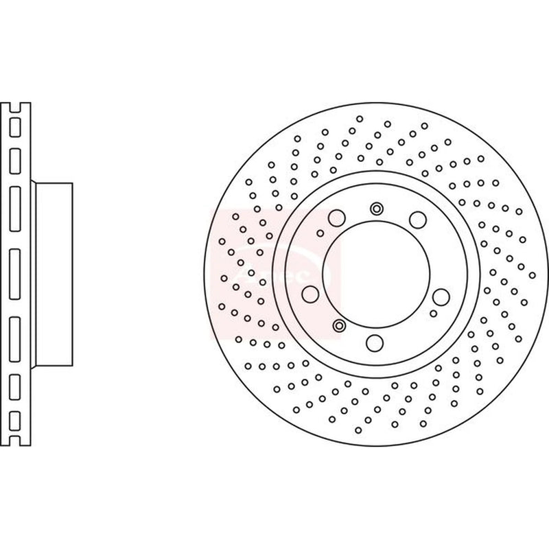 Apec 2 x Perforated/Vented Front Brake Discs DSK2467