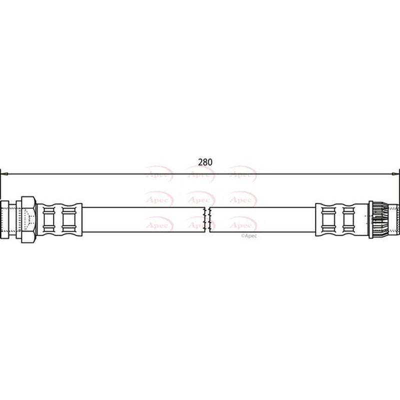 Apec Brake Hydraulic Hose Line Rear HOS3790