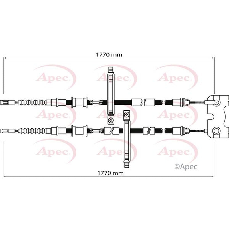 Apec Handbrake Cable Left Rear CAB1141