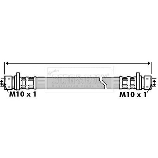 Borg & Beck Brake Hydraulic Hose Line Rear BBH7446