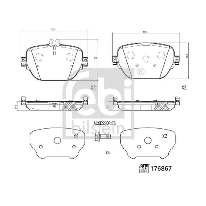 Febi Rear Brake Pad Set 176867