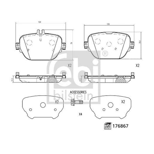 Febi Rear Brake Pad Set 176867