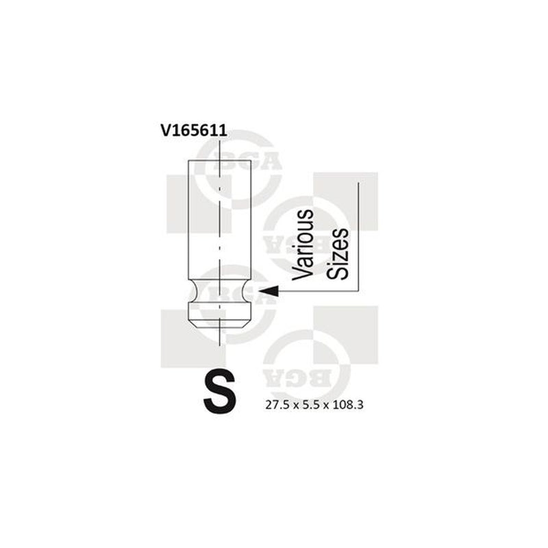 BGA Engine Exhaust Valve 27mm Head V165611