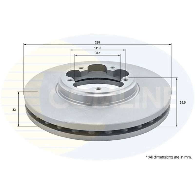 Comline 2 x Front Brake Discs ADC1250V