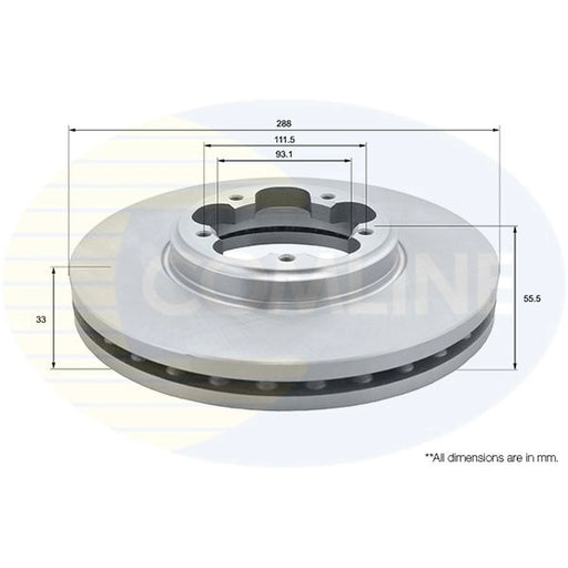 Comline 2 x Front Brake Discs ADC1250V