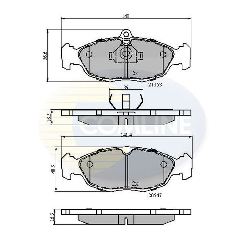 Comline 4 x Front Brake Pad Set CBP0134