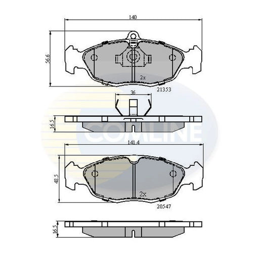 Comline 4 x Front Brake Pad Set CBP0134