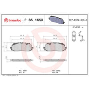 Brembo 4 x Front Brake Pad Set P85165X